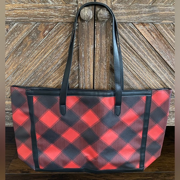 Victoria’s Secret Christmas Holiday Exclusive Sturdy Seasonal Tote Bag Red Black - Picture 2 of 9